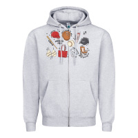 Heather Grey baseball mom Zipper Hoodie - MaliasSmallBusiness