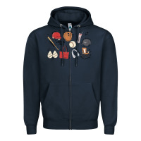 Navy baseball mom Zipper Hoodie - MaliasSmallBusiness