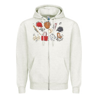 Oatmeal Heather baseball mom Zipper Hoodie - MaliasSmallBusiness