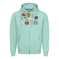 Seafoam baseball mom Zipper Hoodie - MaliasSmallBusiness