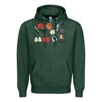 Sports Green baseball mom Zipper Hoodie - MaliasSmallBusiness