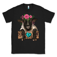 Black suffolk ewe peeking with floral headdress Classic Tee - BarkalooDesign