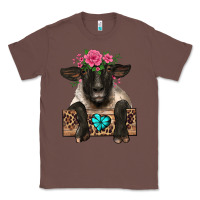 Chestnut suffolk ewe peeking with floral headdress Classic Tee - BarkalooDesign