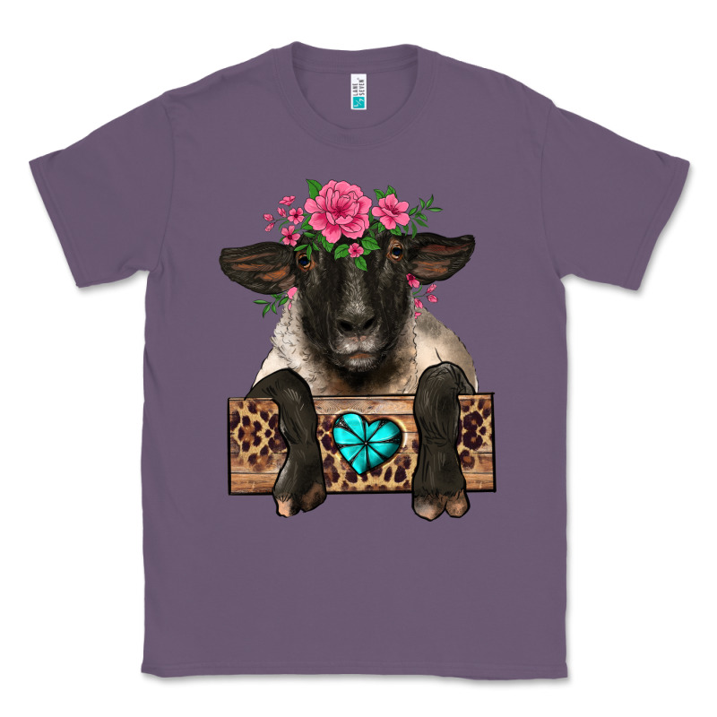 Suffolk Ewe Peeking With Floral Headdress Classic Tee by BarkalooDesign | Teevron
