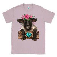 Lilac suffolk ewe peeking with floral headdress Classic Tee - BarkalooDesign