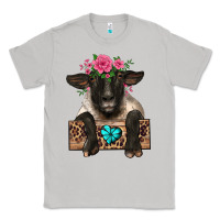 Moon Dust suffolk ewe peeking with floral headdress Classic Tee - BarkalooDesign