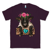 Plum suffolk ewe peeking with floral headdress Classic Tee - BarkalooDesign