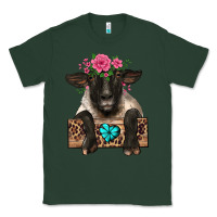 Sports Green suffolk ewe peeking with floral headdress Classic Tee - BarkalooDesign