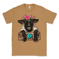 Toasted Coconut suffolk ewe peeking with floral headdress Classic Tee - BarkalooDesign