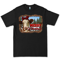 Black merry christmas heifer cow with farm Premium Tee - RanaPortraitStore