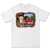 White merry christmas heifer cow with farm Premium Tee - RanaPortraitStore