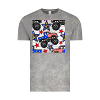 Cloud Rock usa monster truck seamless pattern Vintage Tee - BundleAndBundleShop
