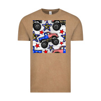 Usa Monster Truck Seamless Pattern Vintage Tee | Teevron