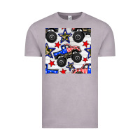 Vintage Zinc usa monster truck seamless pattern Vintage Tee - BundleAndBundleShop