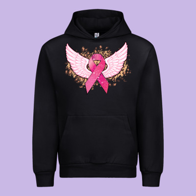 Cancer Ribbon Angel Wings Cancer Awareness Urban Hoodie Designed By Howdyjamesfarm