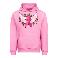 Fuchsia Pink Cancer ribbon angel wings Cancer Awareness Urban Hoodie - HowdyJamesFarm