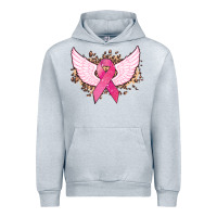 Heather Grey Cancer ribbon angel wings Cancer Awareness Urban Hoodie - HowdyJamesFarm