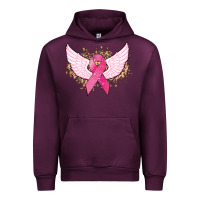 Mauve Wine Cancer ribbon angel wings Cancer Awareness Urban Hoodie - HowdyJamesFarm
