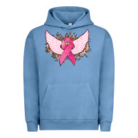Pigment Pebble Blue Cancer ribbon angel wings Cancer Awareness Urban Hoodie - HowdyJamesFarm