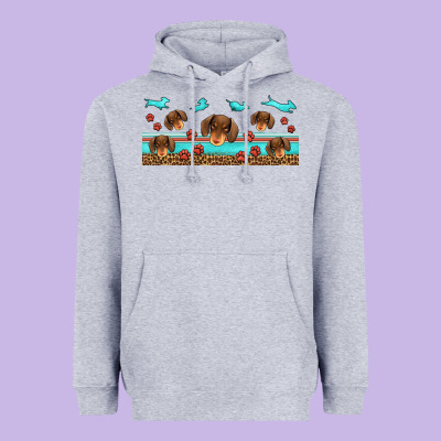 Dachshund Wiener Dog Heavyweight Hoodie Designed By Jasminsmagicworld