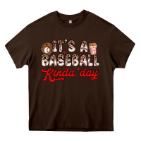 Chocolate Brown it s a baseball kinda day Heavy Core Tee - Zillion Design Studio