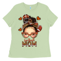 Matcha football messy bun mom Ladies Tee - texasbilliewilder