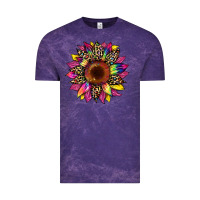 Cloud Purple tie dye leopard sunflower Vintage Tee - Artiststas