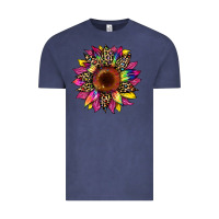 Vintage Denim tie dye leopard sunflower Vintage Tee - Artiststas