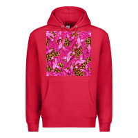 Cardinal breast cancer with ribbon and butterfly seamless p Premium Hoodie - texasbilliewilder