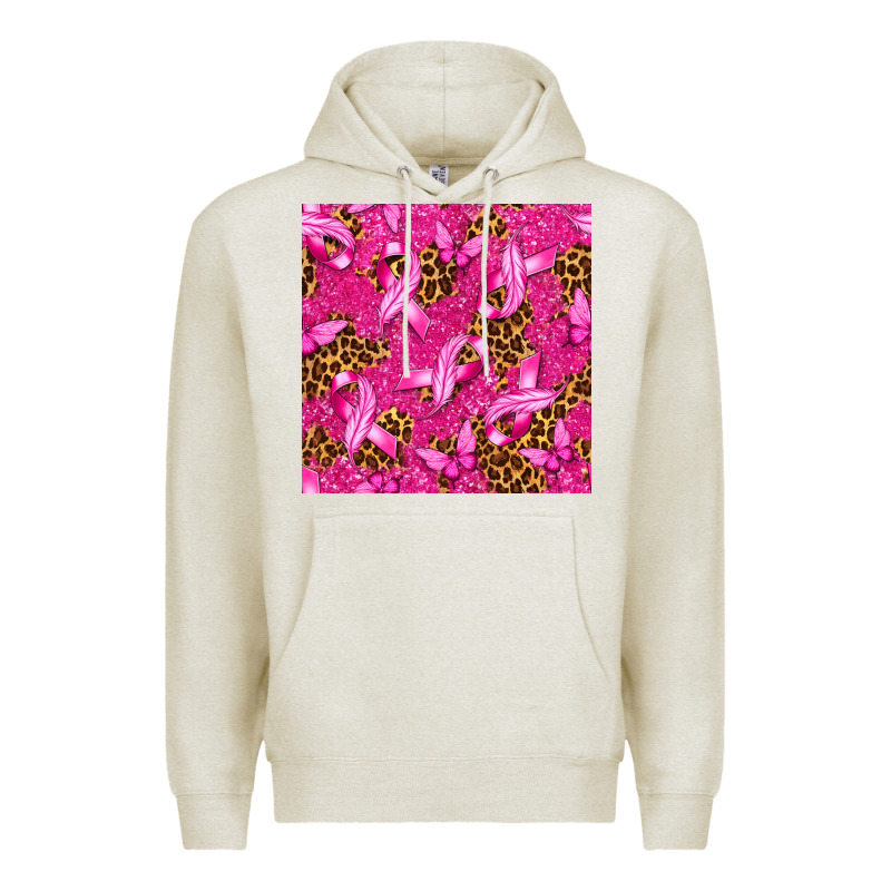 Breast Cancer With Ribbon And Butterfly Seamless P Premium Hoodie by texasbilliewilder | Teevron