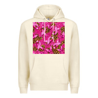 Sandshell breast cancer with ribbon and butterfly seamless p Premium Hoodie - texasbilliewilder