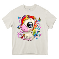 Cream unicorn Heavy Core Tee - Zillion Design Studio