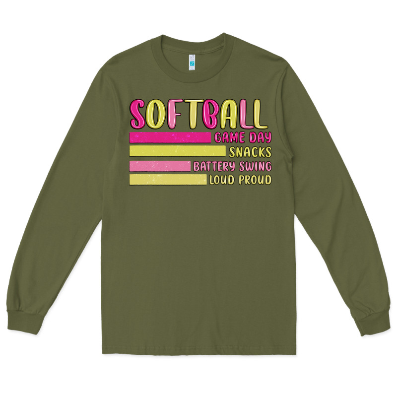 Retro Softball Png Long Sleeve Tee by JahusDesignShop | Teevron