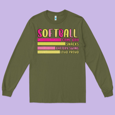 Retro Softball Png Long Sleeve Tee Designed By Jahusdesignshop