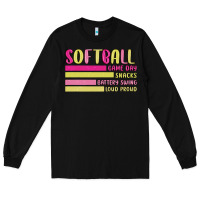 Black retro softball png Long Sleeve Tee - JahusDesignShop