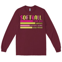 Burgundy retro softball png Long Sleeve Tee - JahusDesignShop