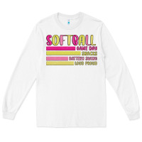 White retro softball png Long Sleeve Tee - JahusDesignShop