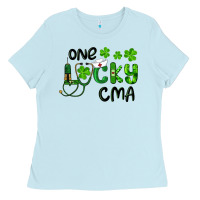 Baby Blue one lucky certified medical assistant cma Ladies Tee - RanaPortraitStore