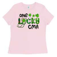 Bubblegum Pink one lucky certified medical assistant cma Ladies Tee - RanaPortraitStore