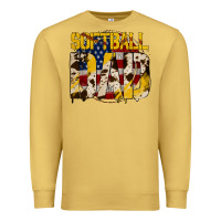 Antique Gold American Softball Dad Premium Sweatshirt - Bettercallsaul