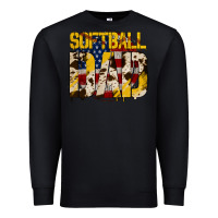 Black American Softball Dad Premium Sweatshirt - Bettercallsaul