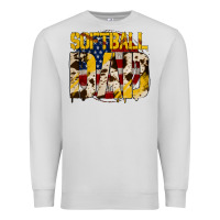 Dove Grey American Softball Dad Premium Sweatshirt - Bettercallsaul