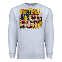 Heather Grey American Softball Dad Premium Sweatshirt - Bettercallsaul