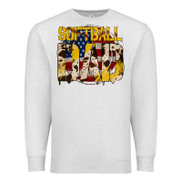 Oatmeal Heather American Softball Dad Premium Sweatshirt - Bettercallsaul