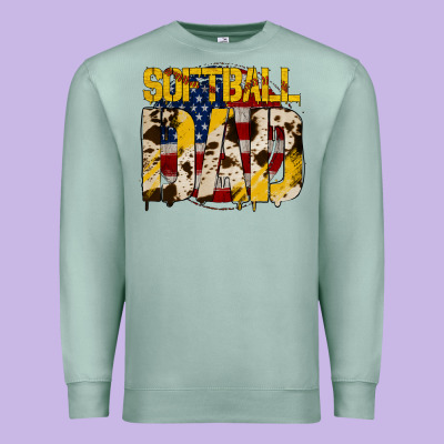 American Softball Dad Premium Sweatshirt Designed By Bettercallsaul