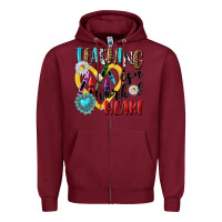 Burgundy teaching is a work of heart Zipper Hoodie - NancyCooperArtShop