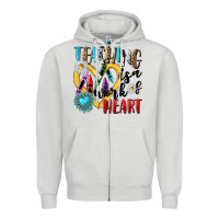 Dove Grey teaching is a work of heart Zipper Hoodie - NancyCooperArtShop