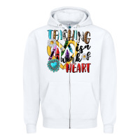 White teaching is a work of heart Zipper Hoodie - NancyCooperArtShop