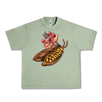 Oil Green cacao beans and flowers Urban Heavy Tee - AdoDesignShop