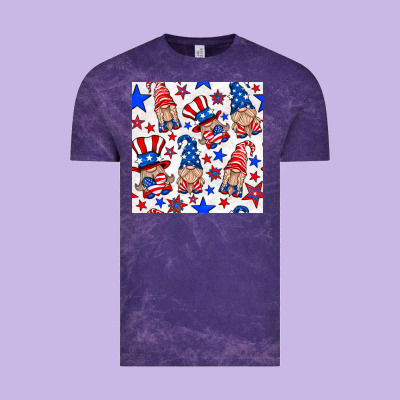 4th Of July Patriotic Gnome Seamless Pattern Vintage Tee Designed By Bundleandbundleshop